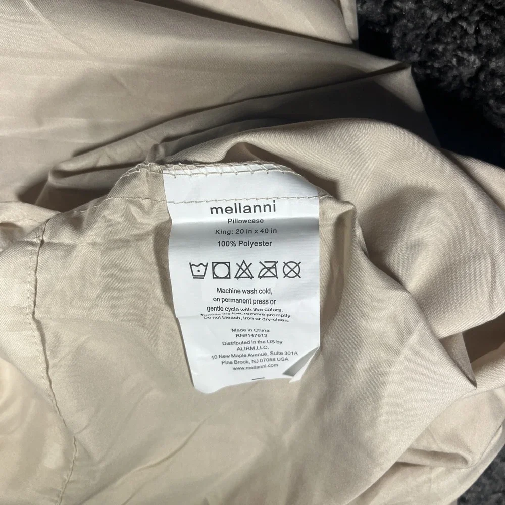 Set of‎ Two Tan Stripe Mellanni King Pillowcases 20x40
